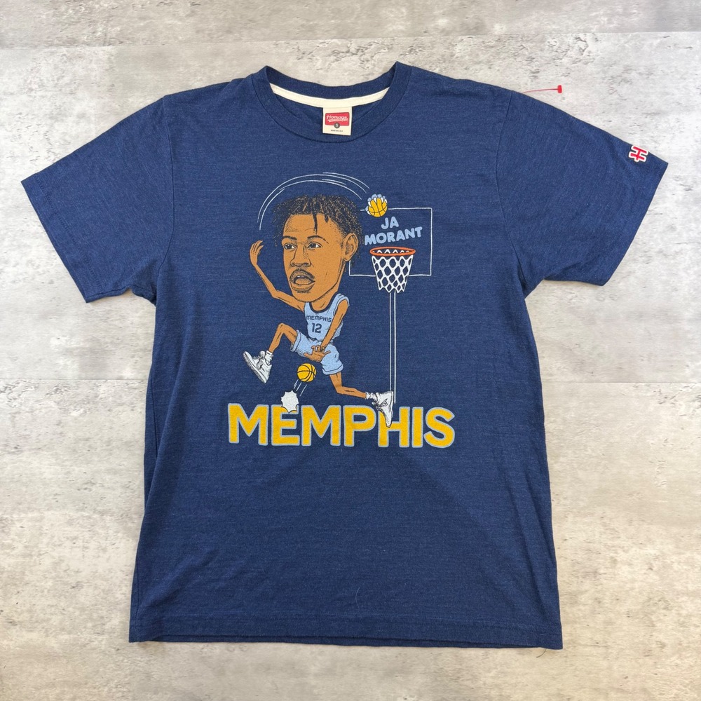 Homage Memphis Grizzlies Ja Morant Caricature T-Shirt Mens Small Blue NBA Dunk